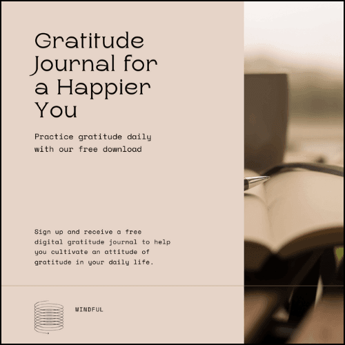 Image of an example cover for a downloadable gratitude journal. It's beige mostly and pretty boring.