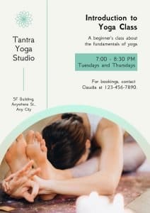 sample flyer for yoga class 