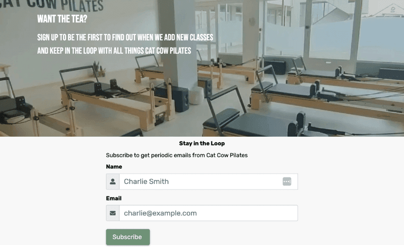 sales page builder and lead gen form on the front end